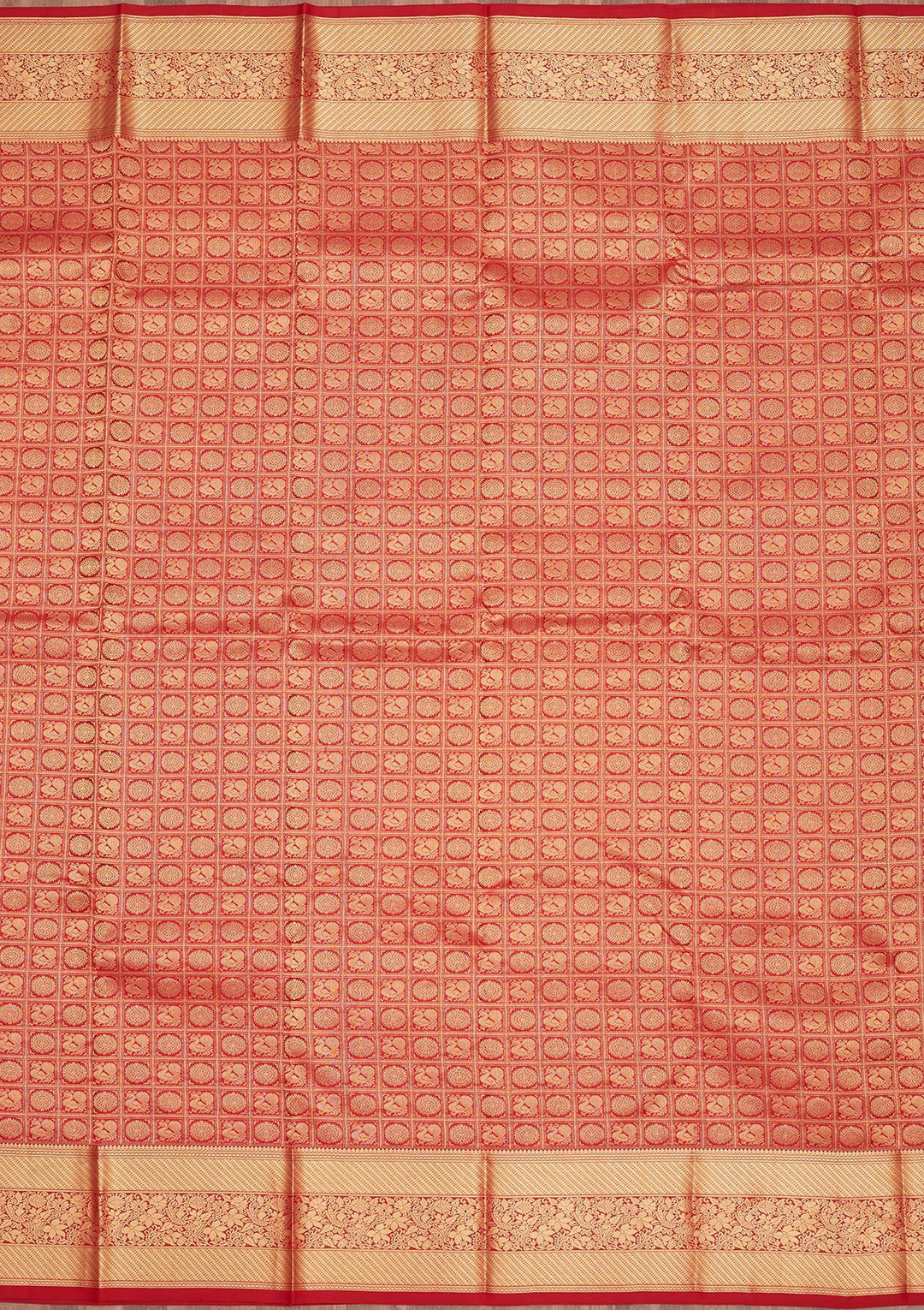 Rust Zariwork Pure Silk Saree