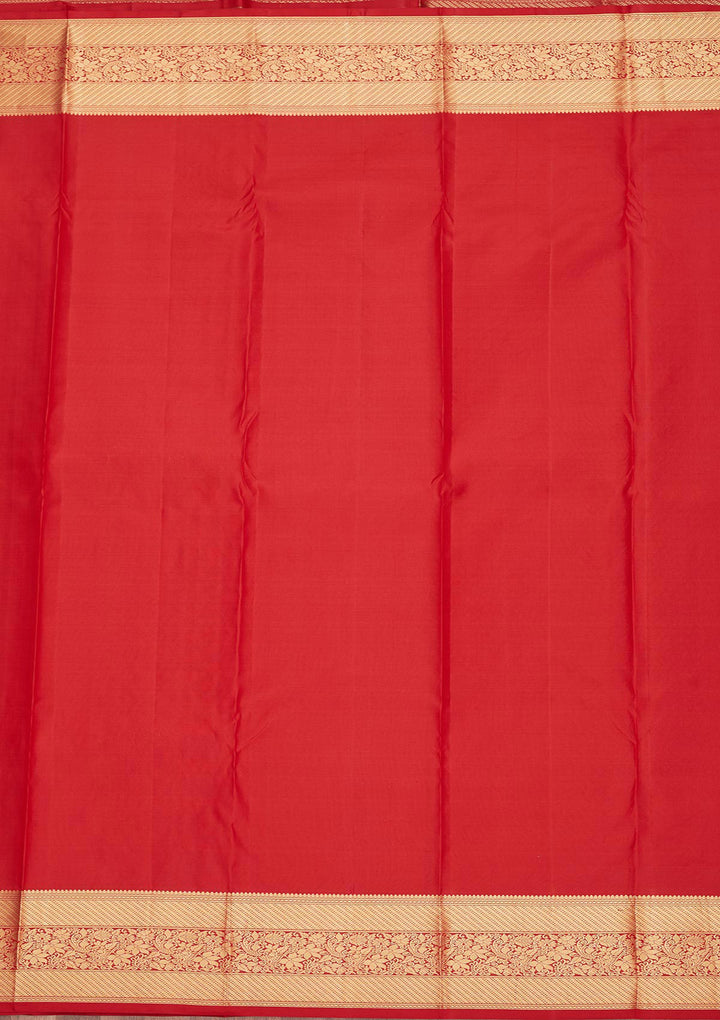 Rust Zariwork Pure Silk Saree
