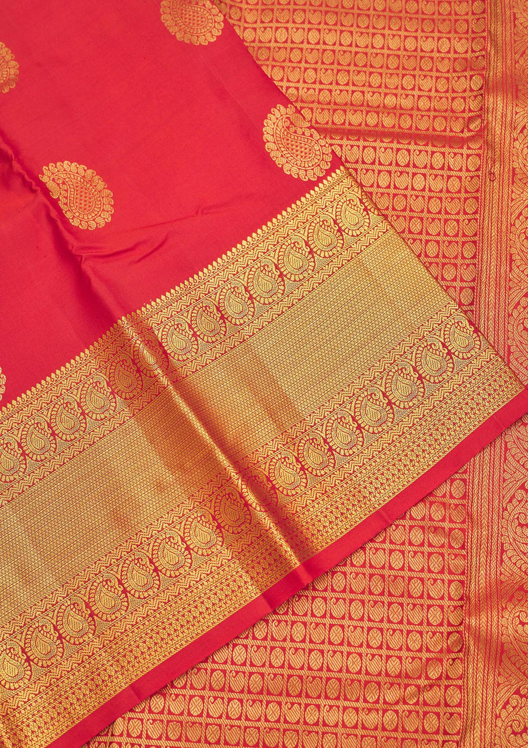 Rust Zariwork Pure Silk Saree