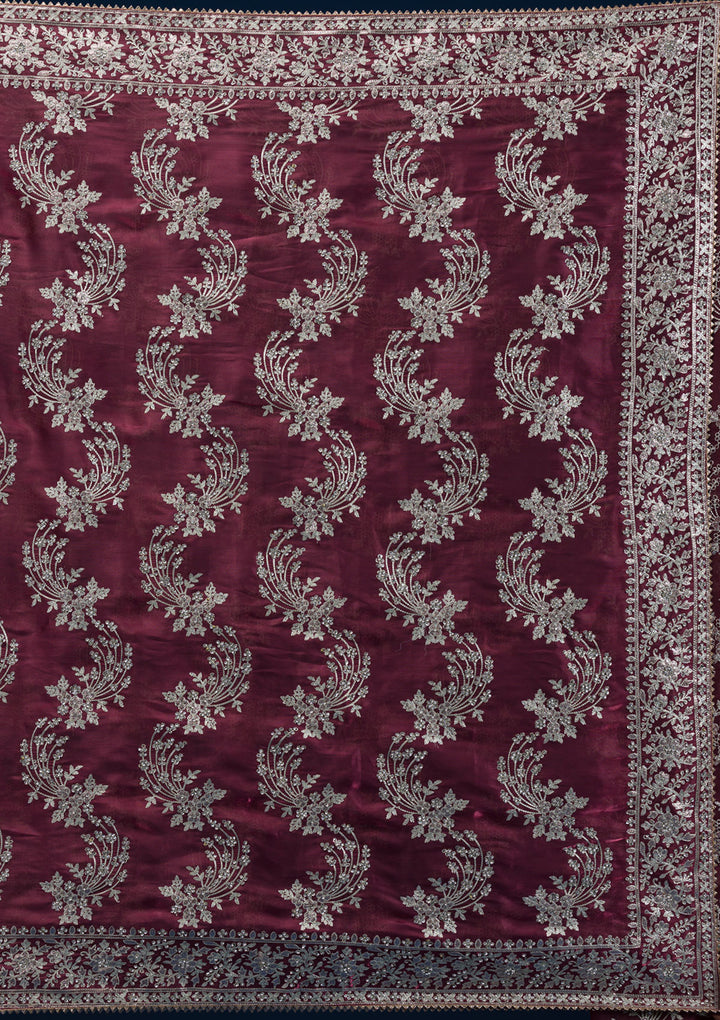 Rust Zariwork Tissue Saree