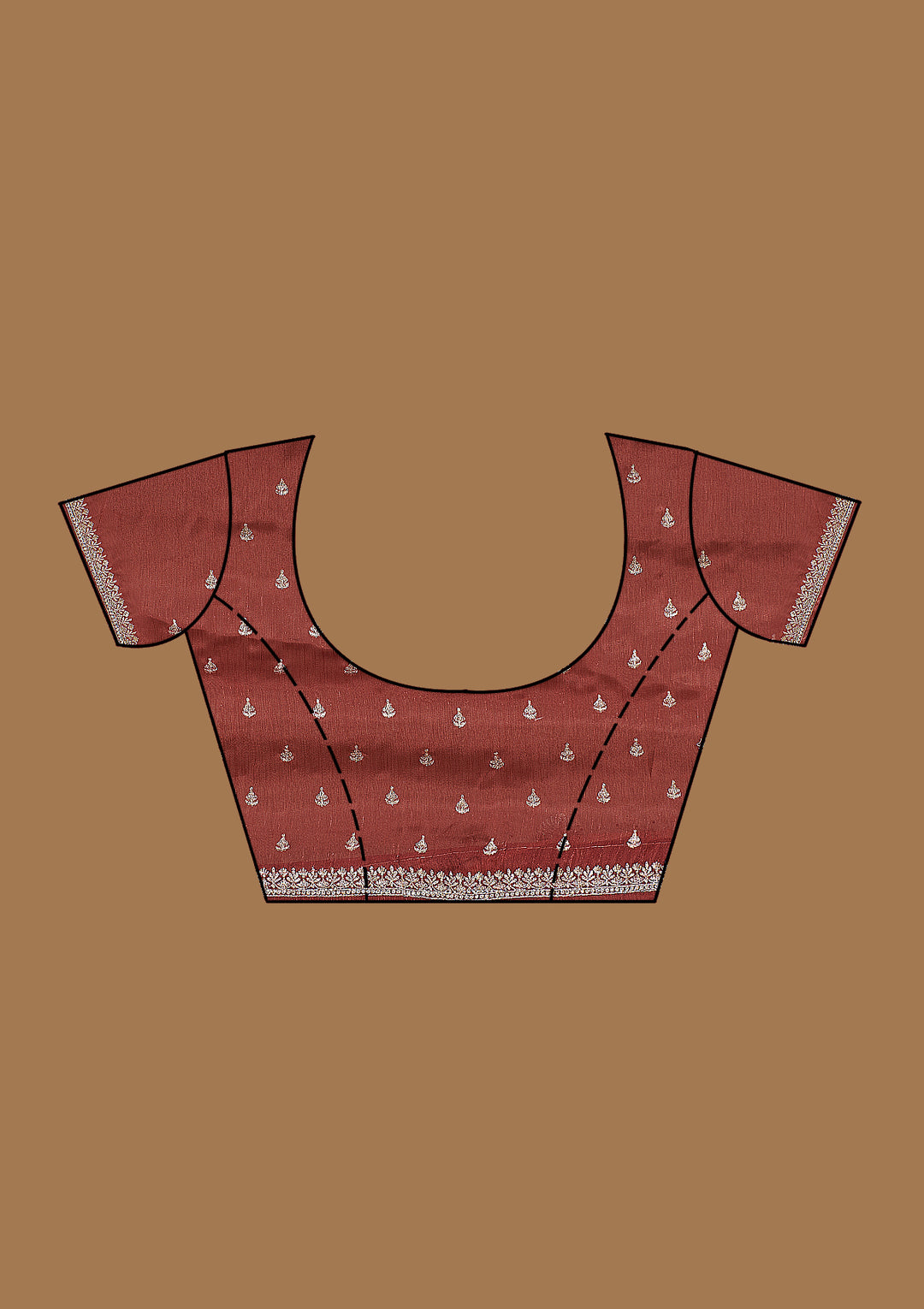 Rust Zariwork Tissue Saree