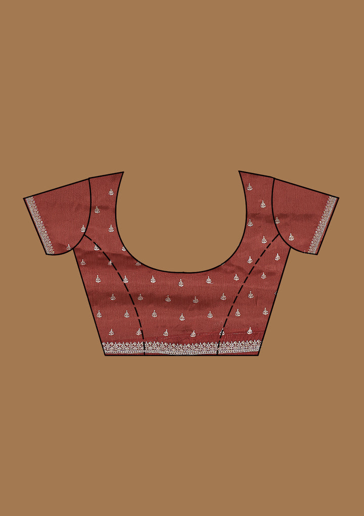 Rust Zariwork Tissue Saree