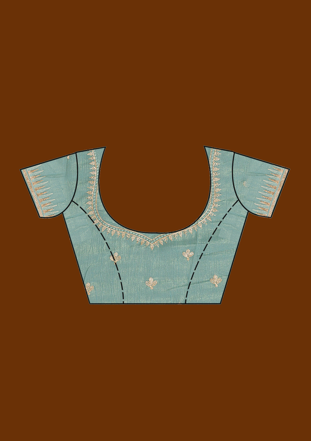 Sea Green Stonework Tissue Saree
