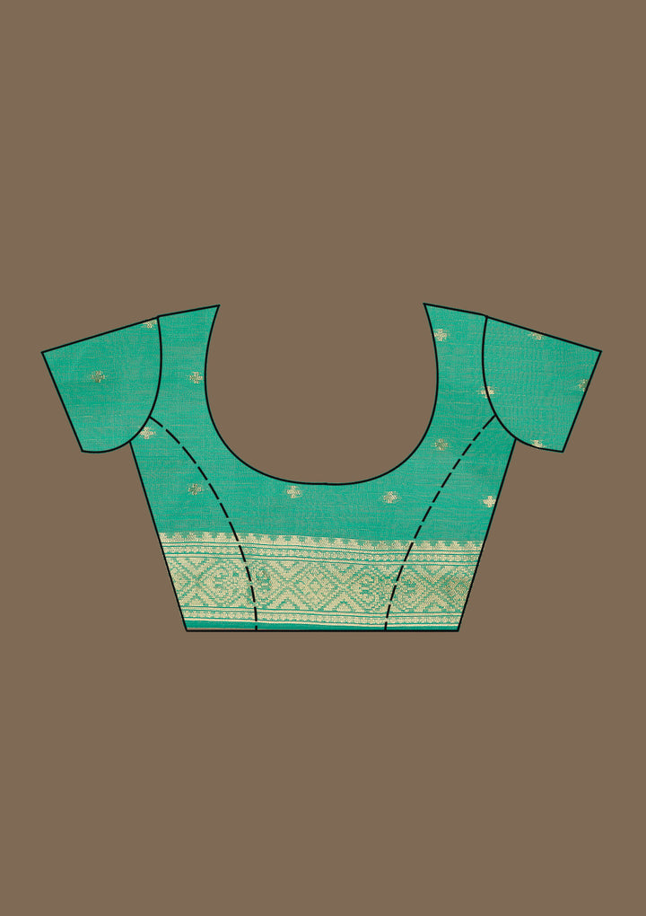 Sea Green Zariwork Art Silk Saree