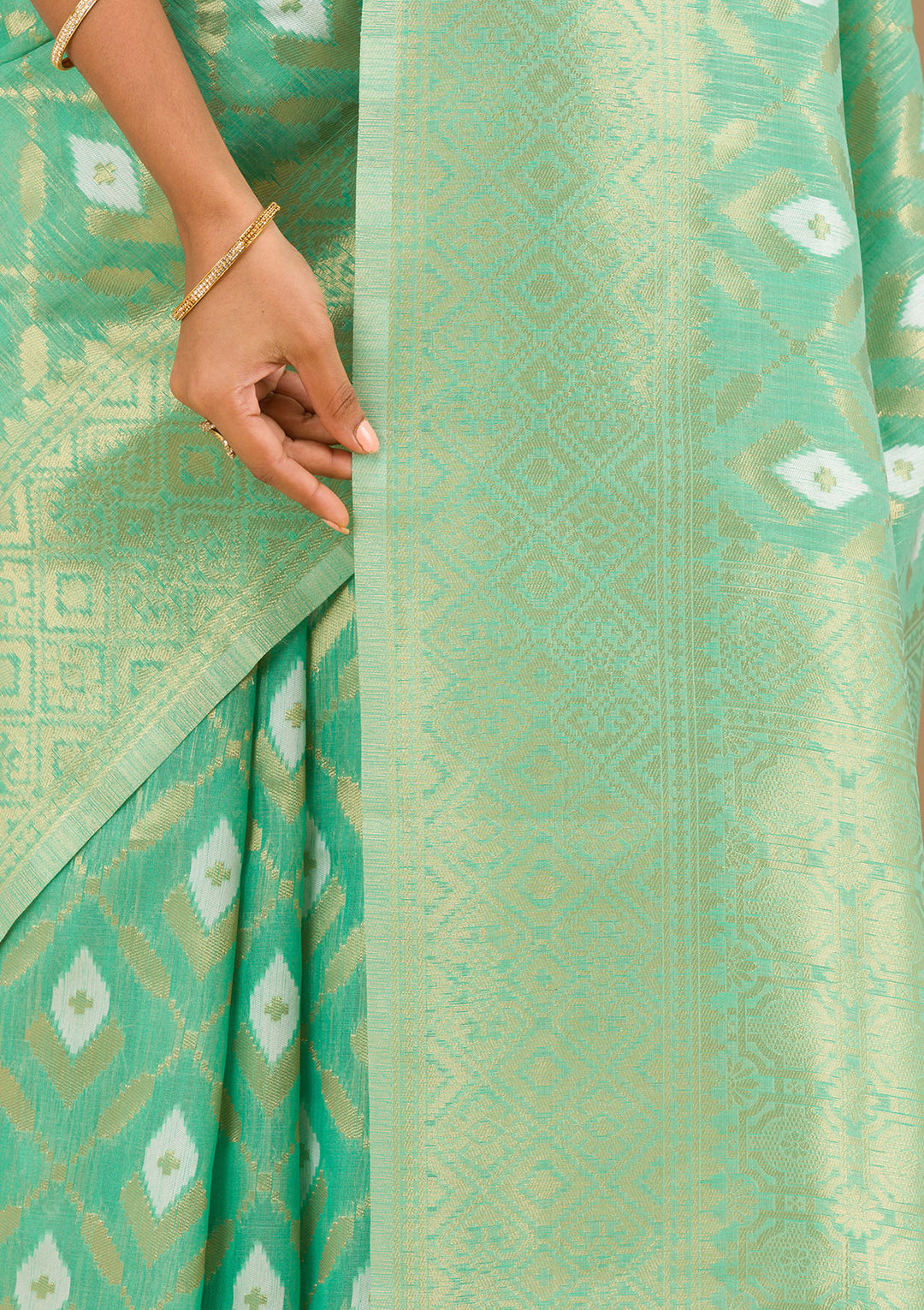 Sea Green Zariwork Art Silk Saree