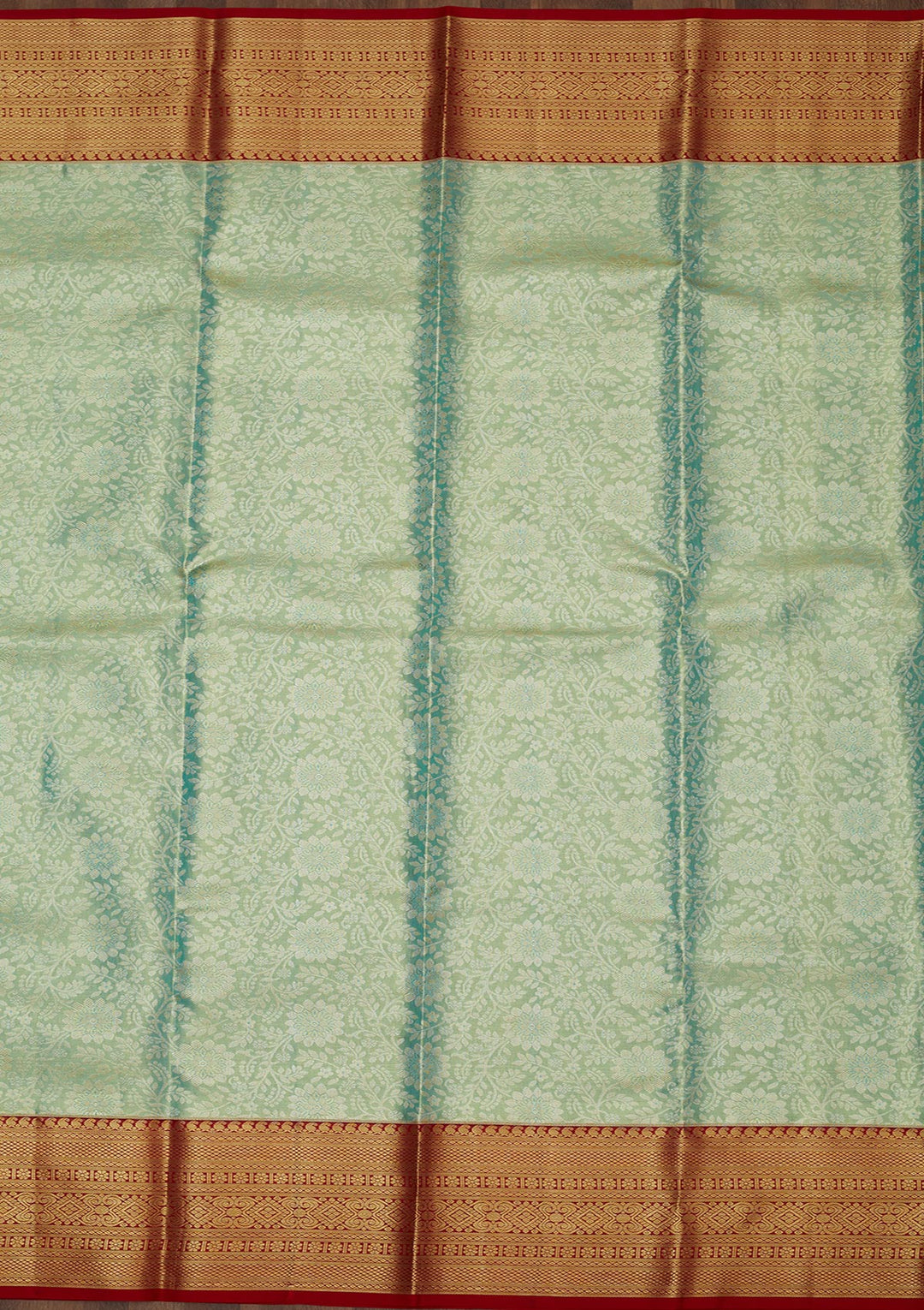 Sea Green Zariwork Pure Silk Saree