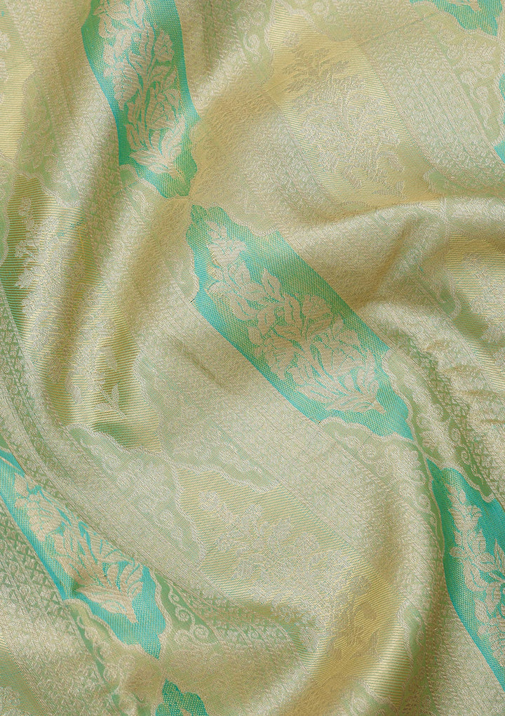 Sea Green Zariwork Pure Silk Saree