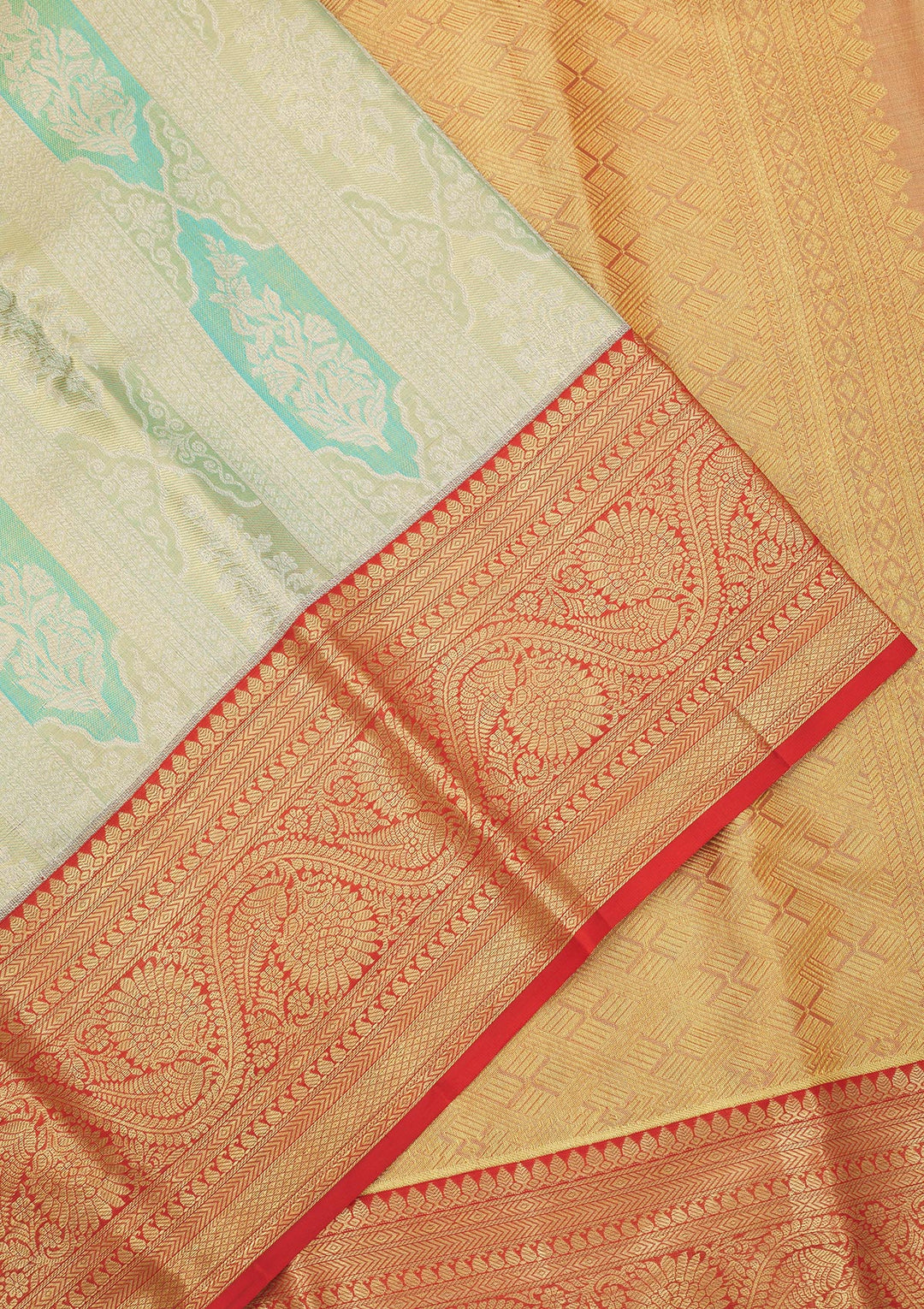 Sea Green Zariwork Pure Silk Saree