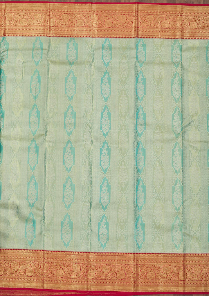 Sea Green Zariwork Pure Silk Saree