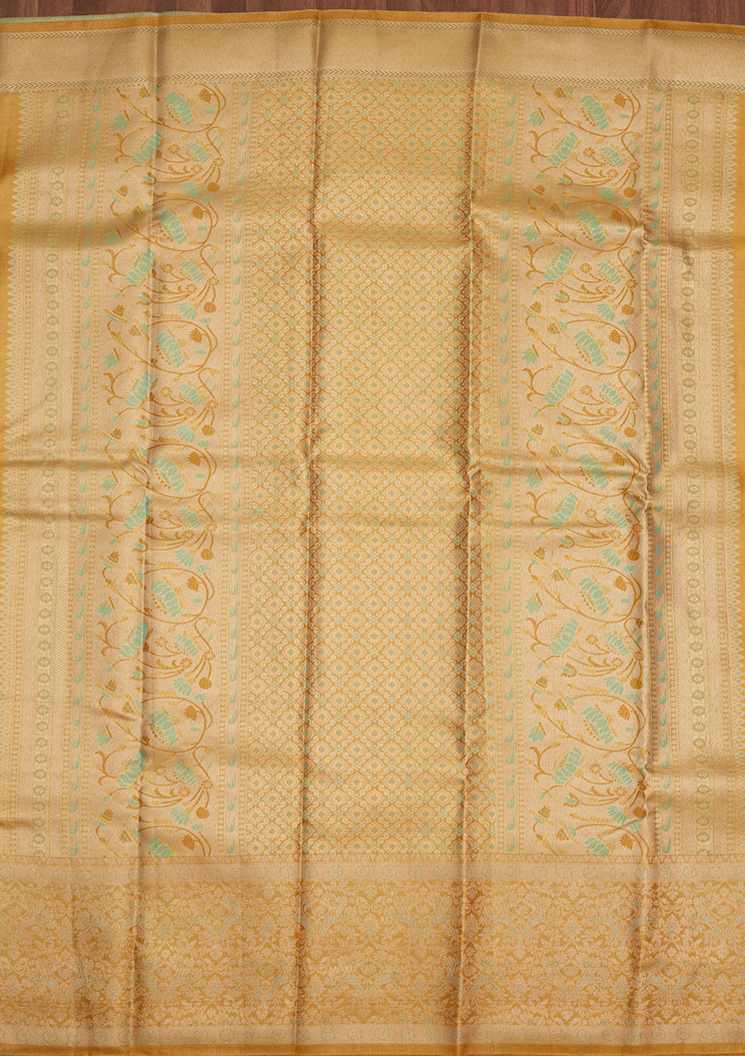 Sea Green Zariwork Pure Silk Saree