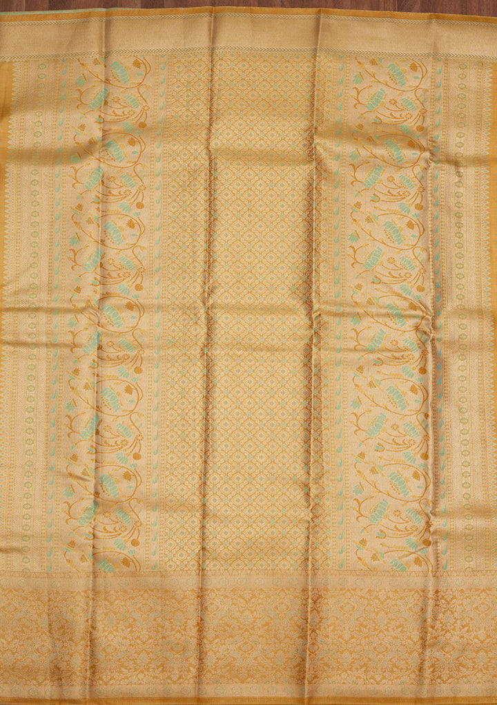 Sea Green Zariwork Pure Silk Saree