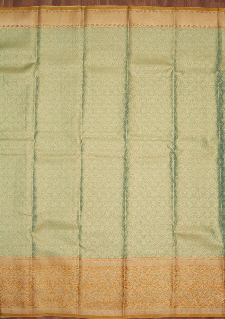 Sea Green Zariwork Pure Silk Saree