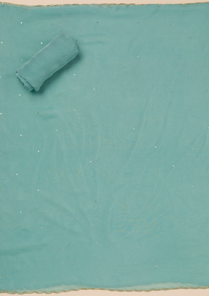 Sea Green Cutdana Tissue Unstitched Salwar Suit
