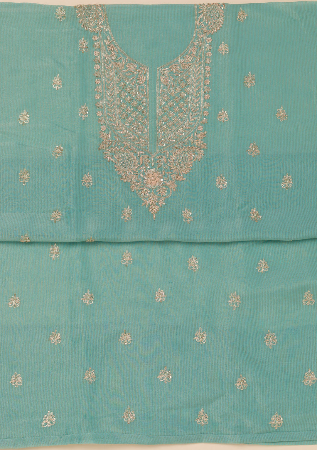 Sea Green Cutdana Tissue Unstitched Salwar Suit