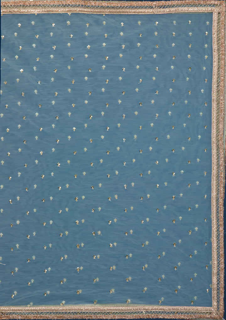 Sea Green Print Georgette Readymade Lehenga