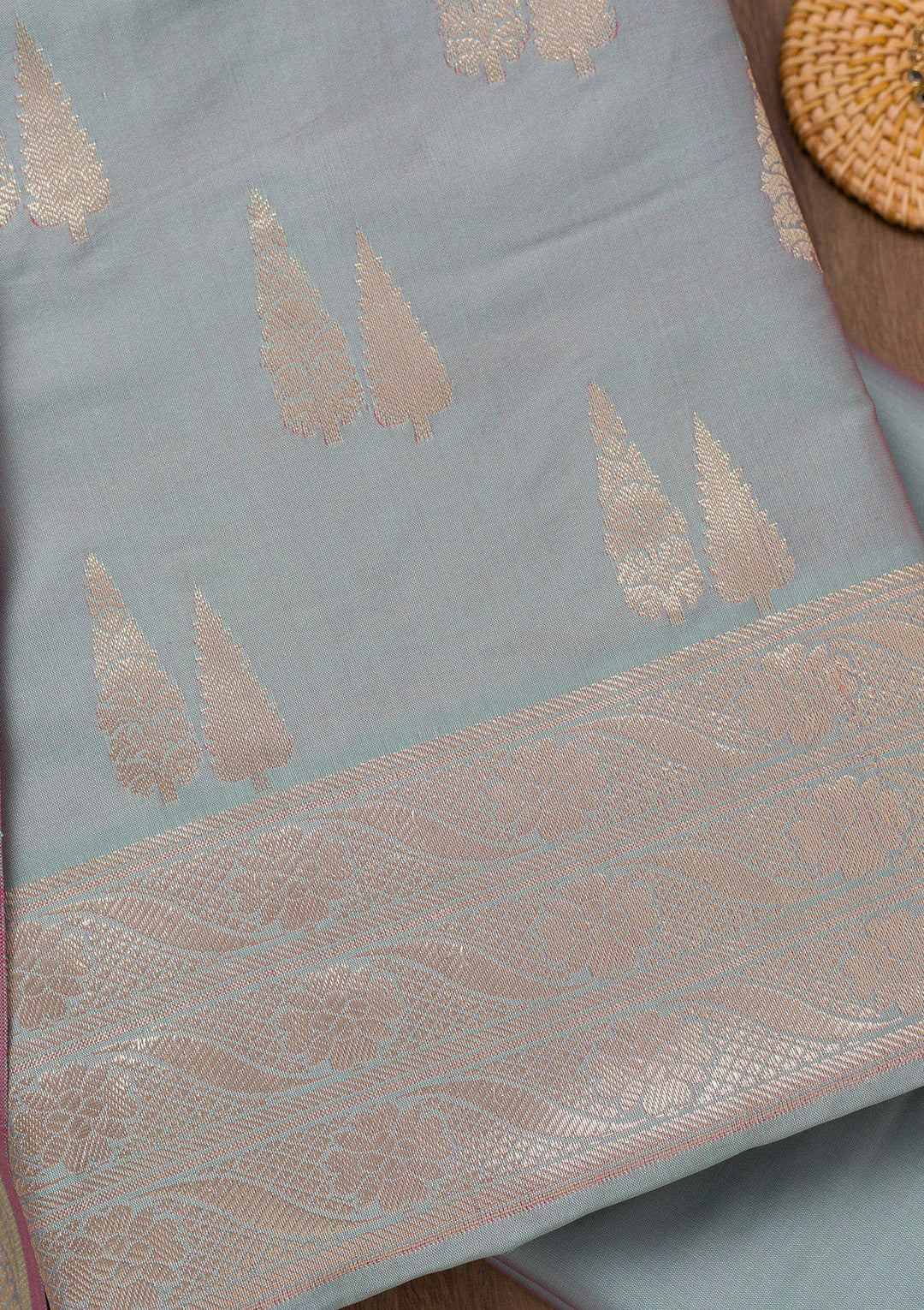 Sea Green Zariwork Banarasi Unstitched Salwar Suit