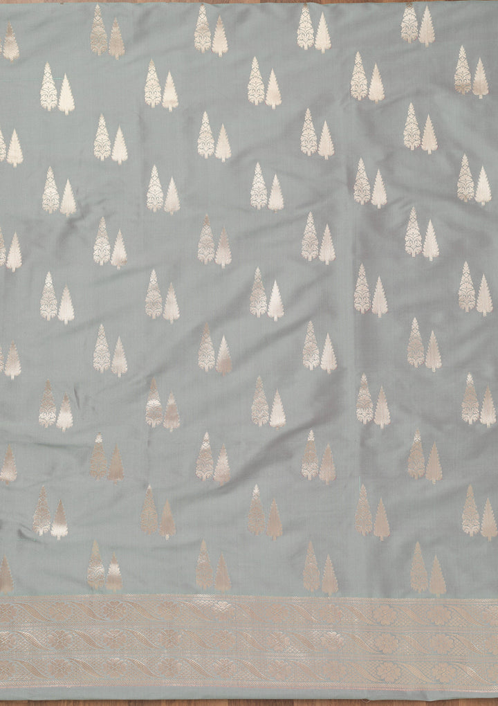 Sea Green Zariwork Banarasi Unstitched Salwar Suit