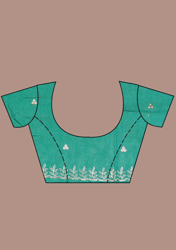 Sea Green Lehriya Printed Semi Crepe Saree