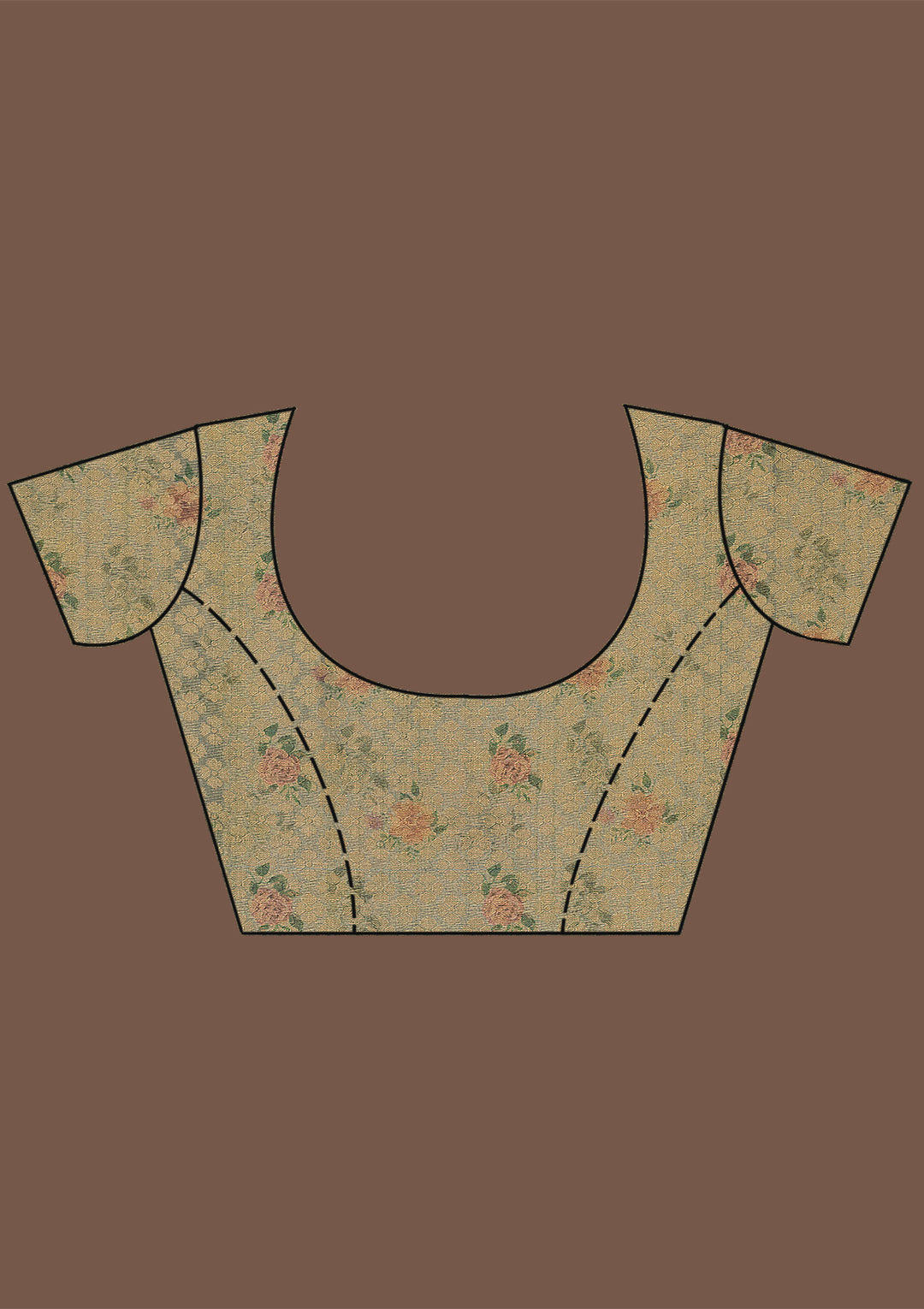 Sea Green Printed Tissue Saree