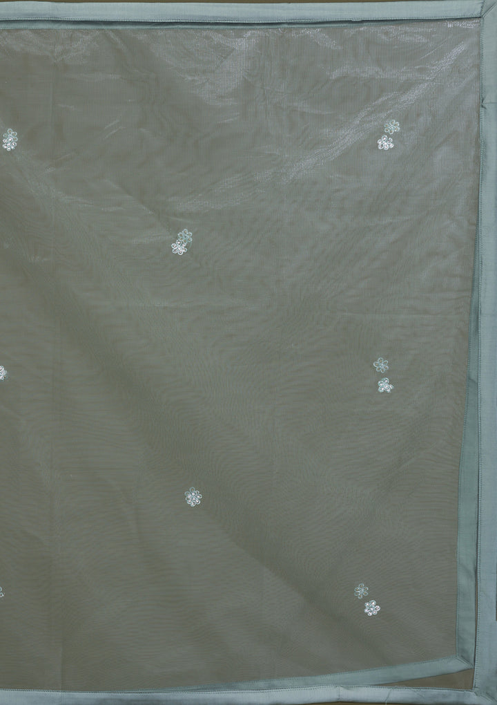 Sea Green Stonework Net Readymade Salwar Suit