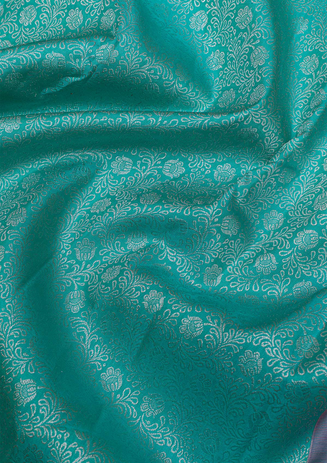 Sea Green Silver Zariwork Kanjivaram Pure Silk Saree