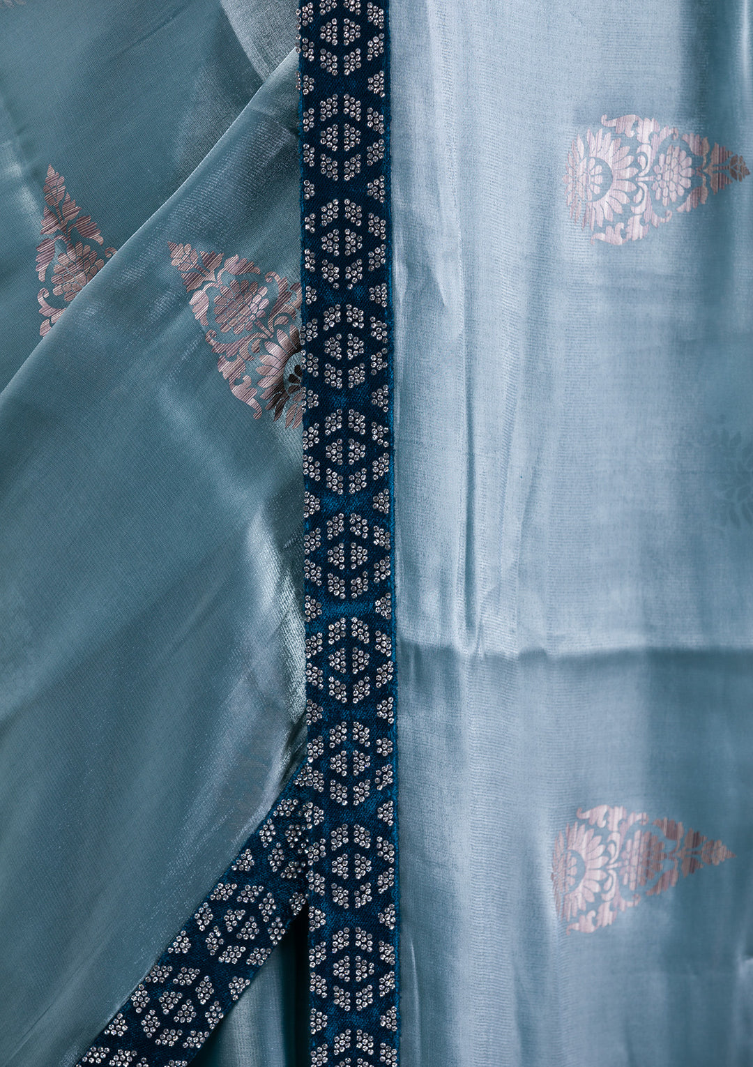 Sea Green Stonework Chiffon Saree