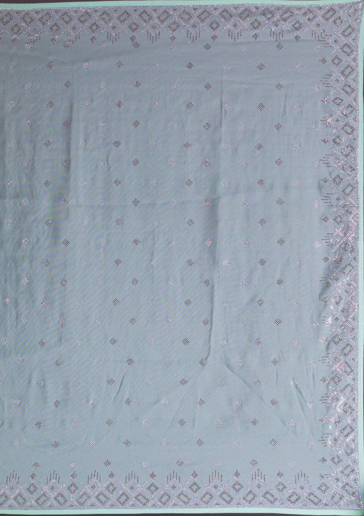 Sea Green Swarovski Satin Saree