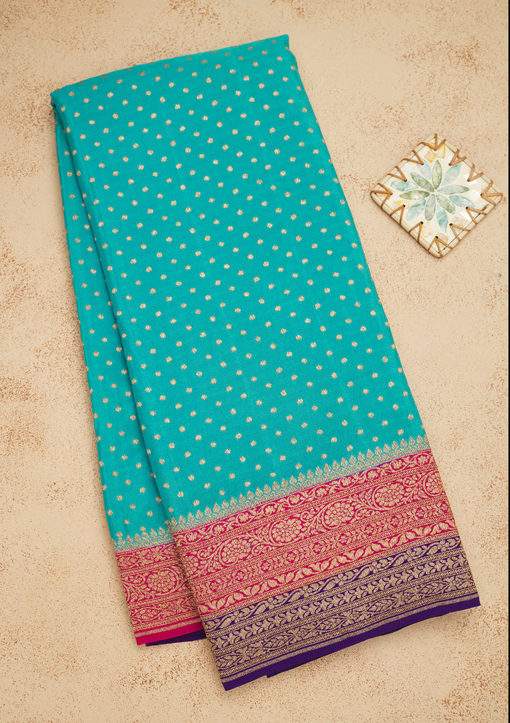 Sea Green Zariwork Art Silk Saree
