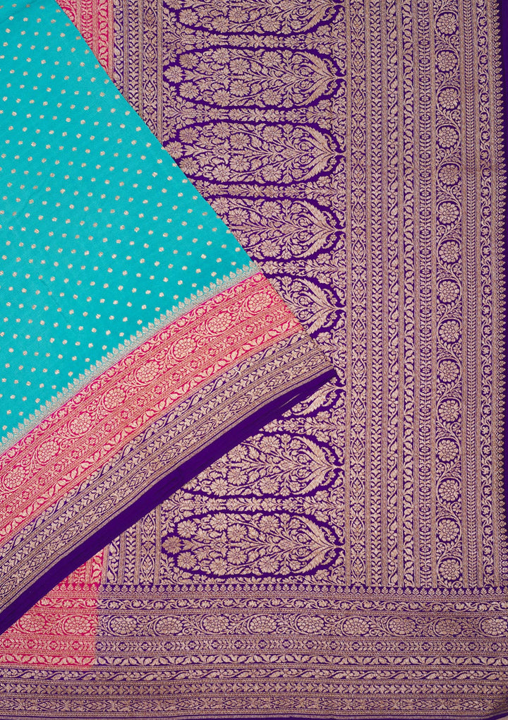 Sea Green Zariwork Art Silk Saree