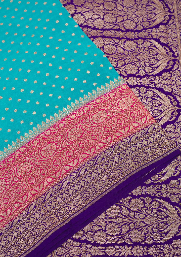 Sea Green Zariwork Art Silk Saree
