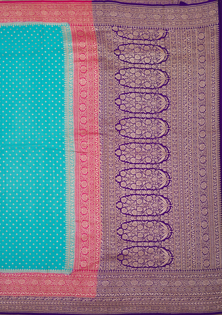 Sea Green Zariwork Art Silk Saree