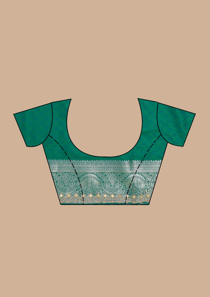 Sea Green Zariwork Banarasi Silk Saree