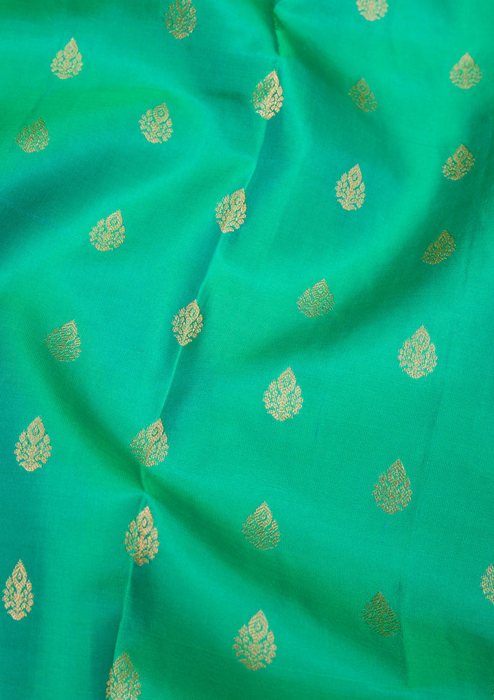 Sea Green Zariwork Banarasi Pure Silk Saree