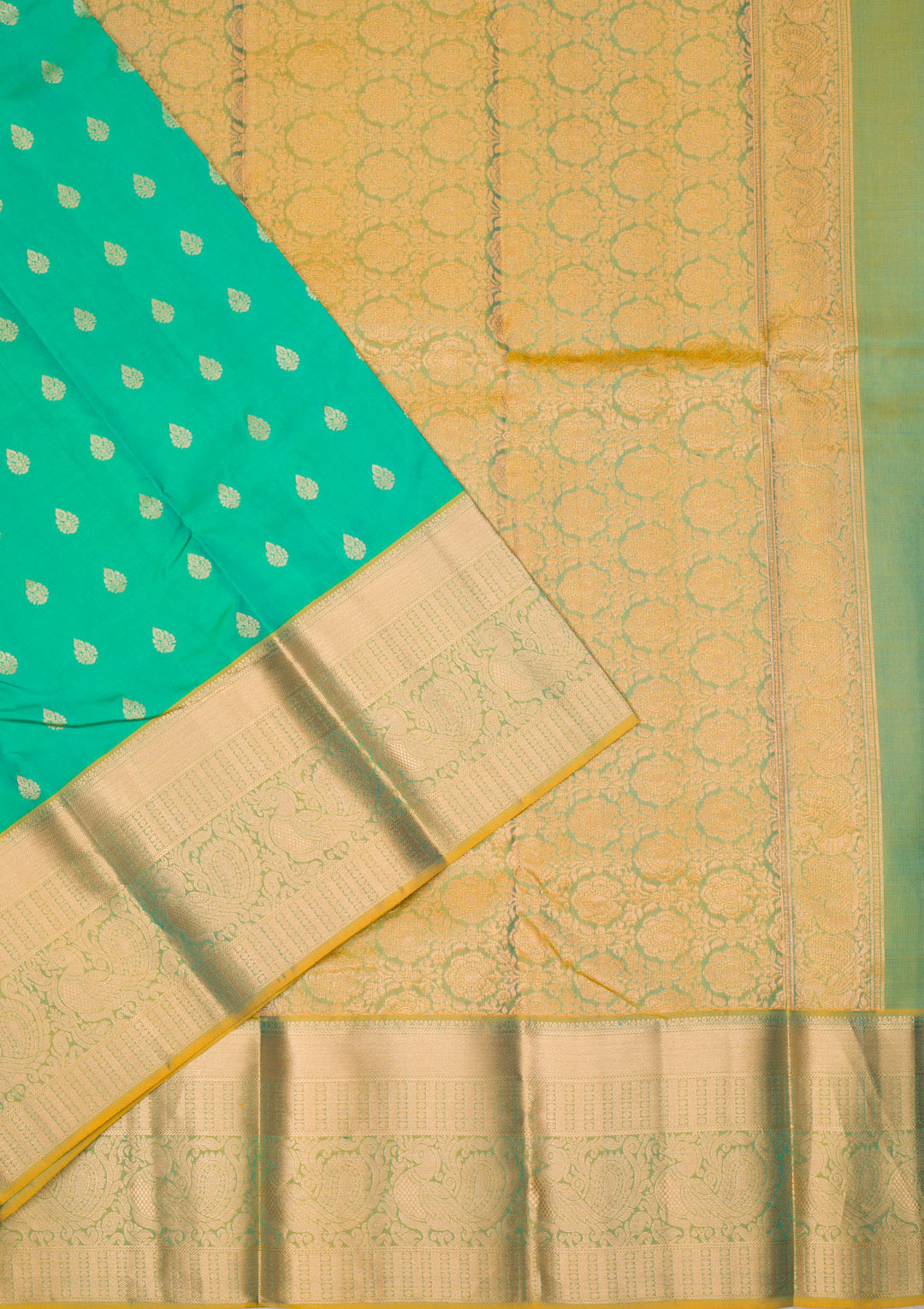 Sea Green Zariwork Banarasi Pure Silk Saree