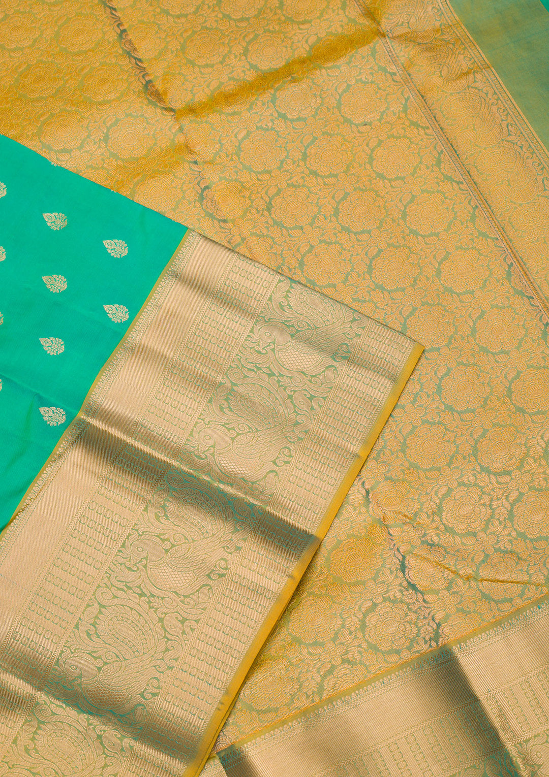 Sea Green Zariwork Banarasi Pure Silk Saree