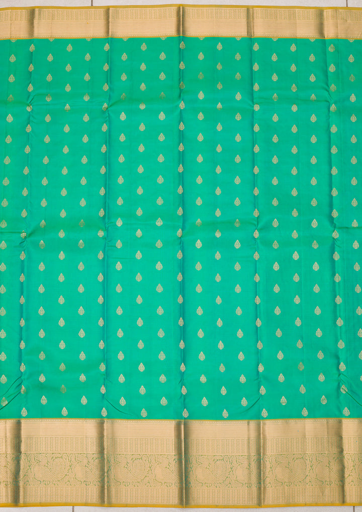 Sea Green Zariwork Banarasi Pure Silk Saree
