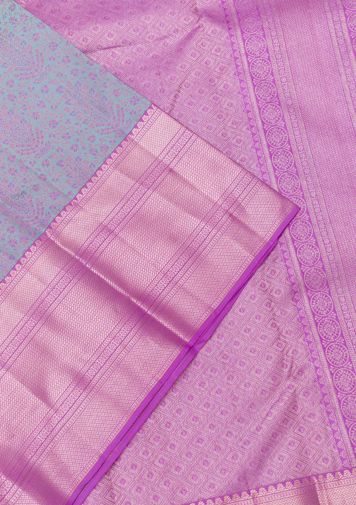 Sea Green Zariwork Pure Silk Saree