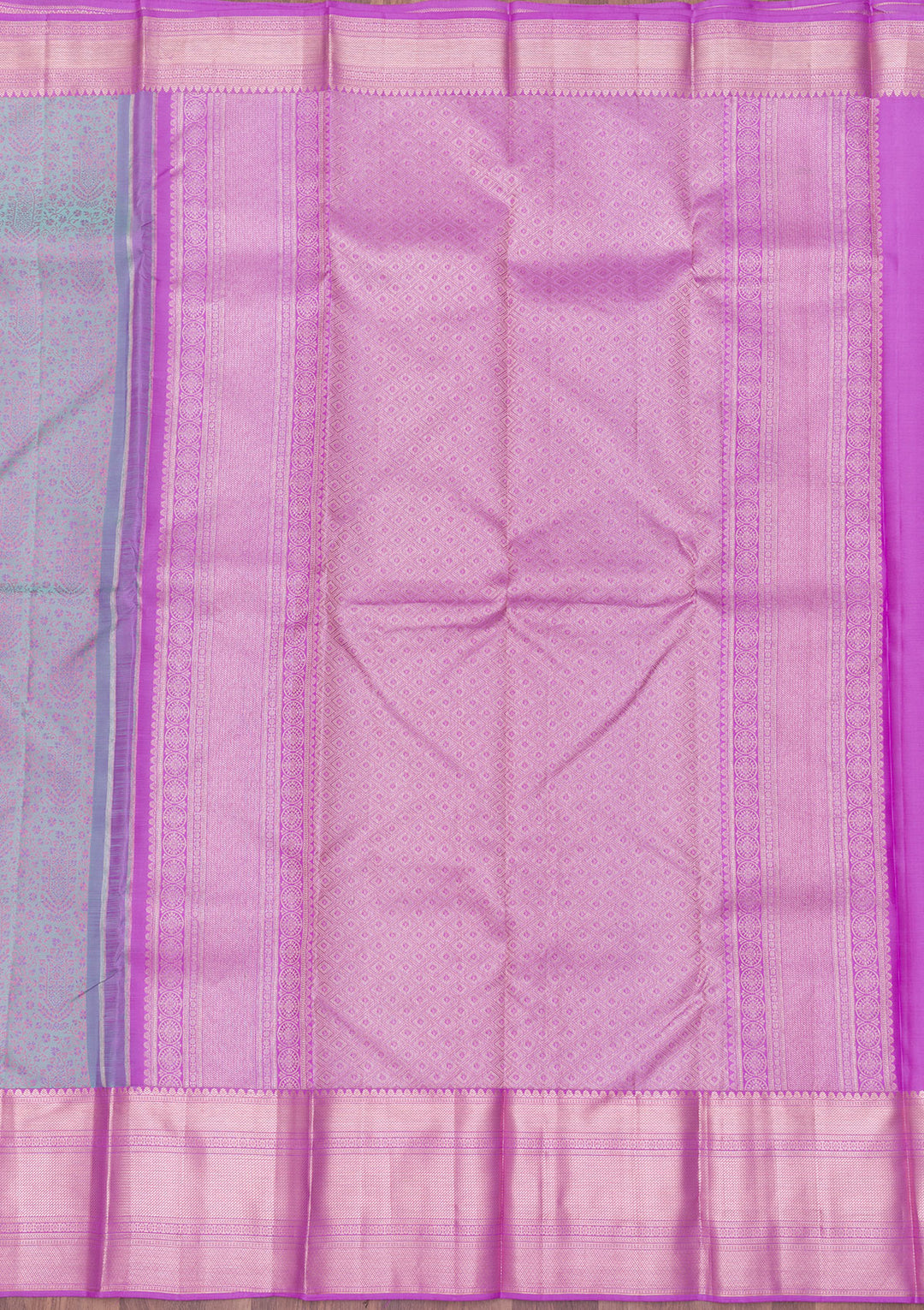 Sea Green Zariwork Pure Silk Saree