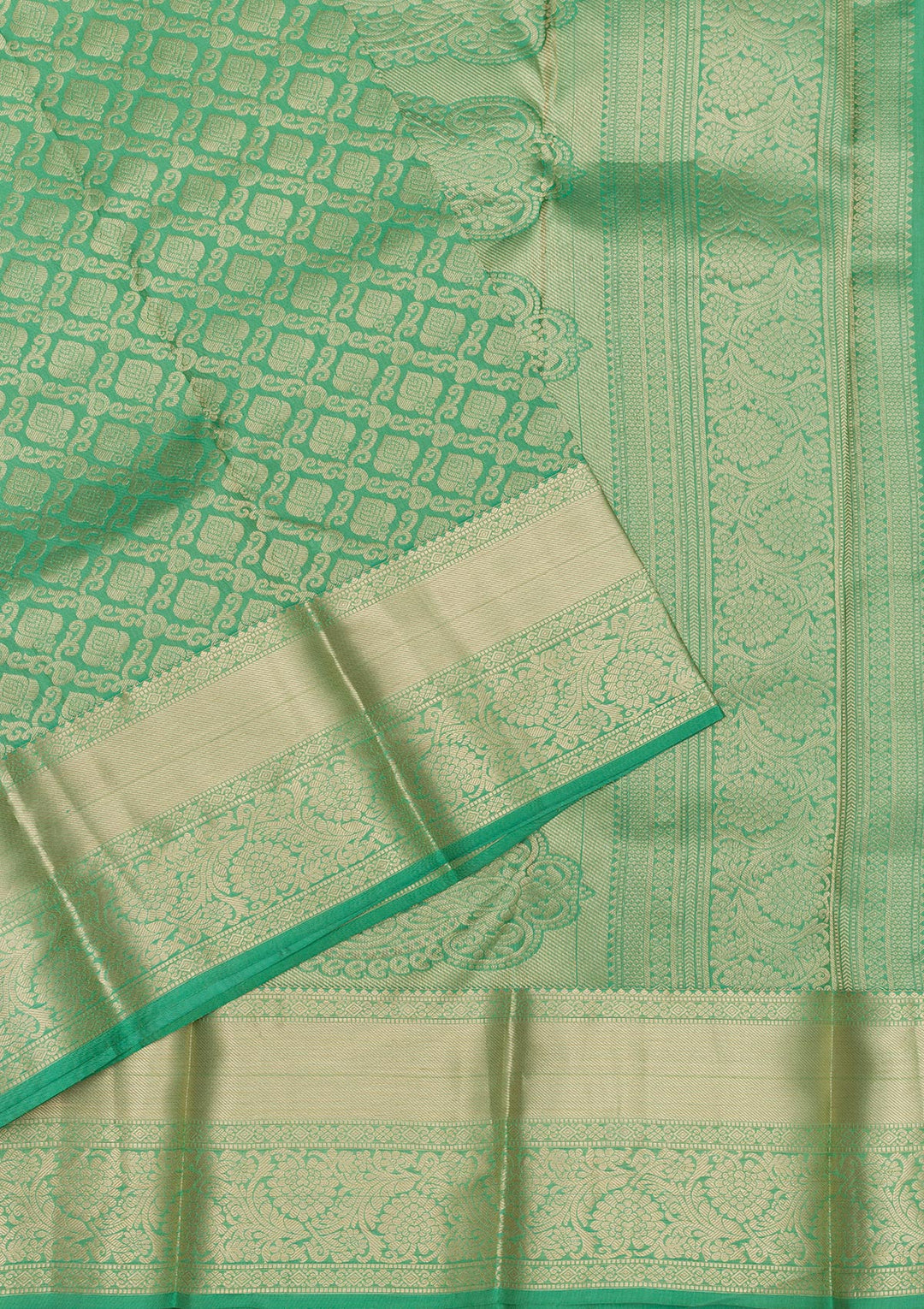 Sea Green Zariwork Banarasi Pure Silk Saree
