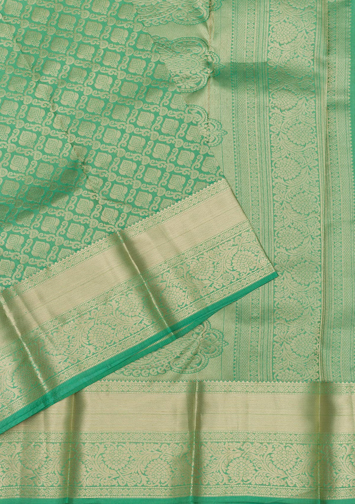 Sea Green Zariwork Banarasi Pure Silk Saree