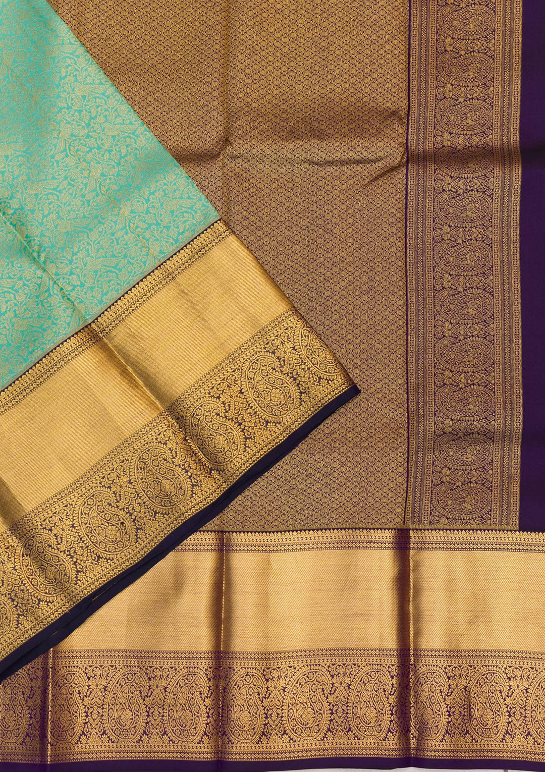 Sea Green Zariwork Kanjivaram Pure Silk Saree
