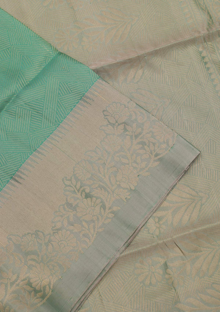 Sea Green Zariwork Pure Silk Saree
