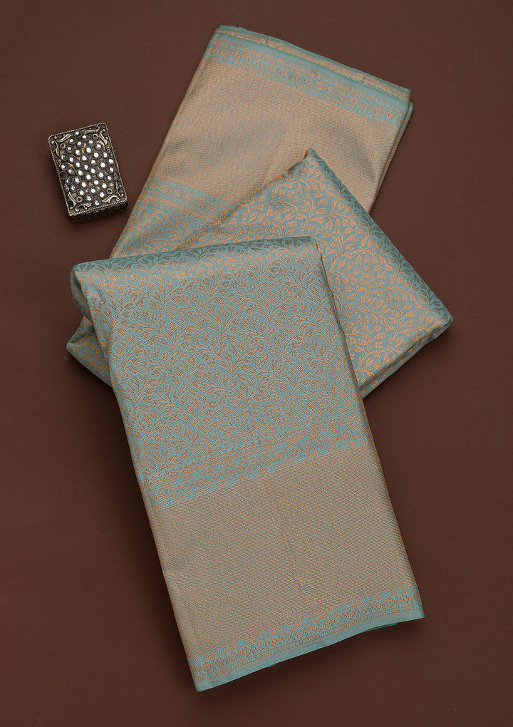 Sea Green Zariwork Pure Silk Saree