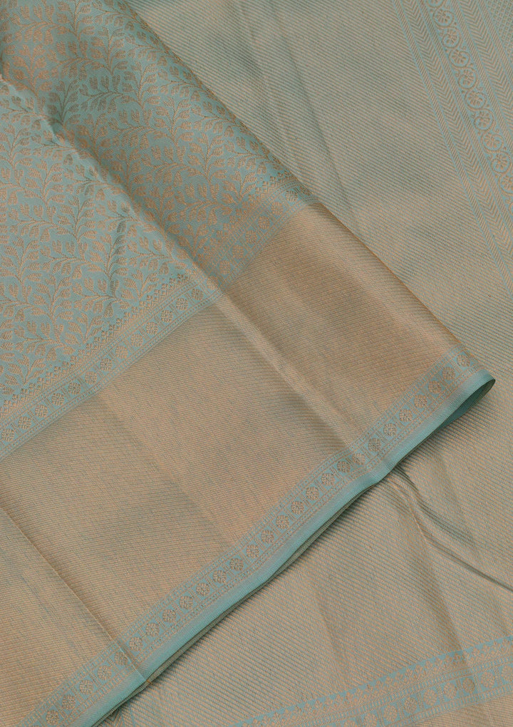 Sea Green Zariwork Pure Silk Saree