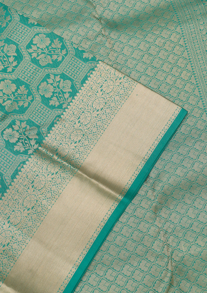 Sea Green Zariwork Pure Silk Saree