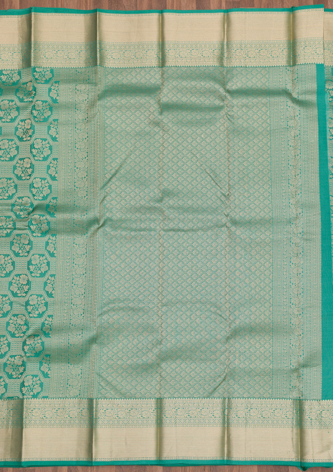 Sea Green Zariwork Pure Silk Saree