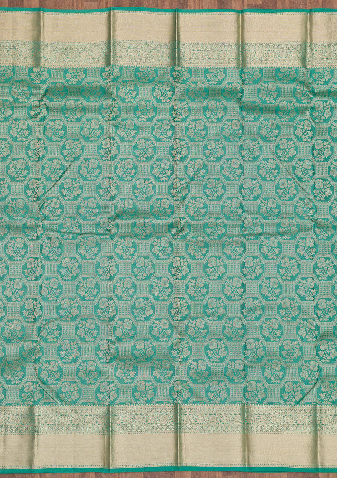 Sea Green Zariwork Pure Silk Saree