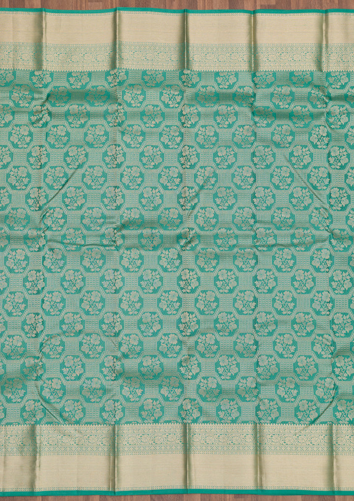 Sea Green Zariwork Pure Silk Saree