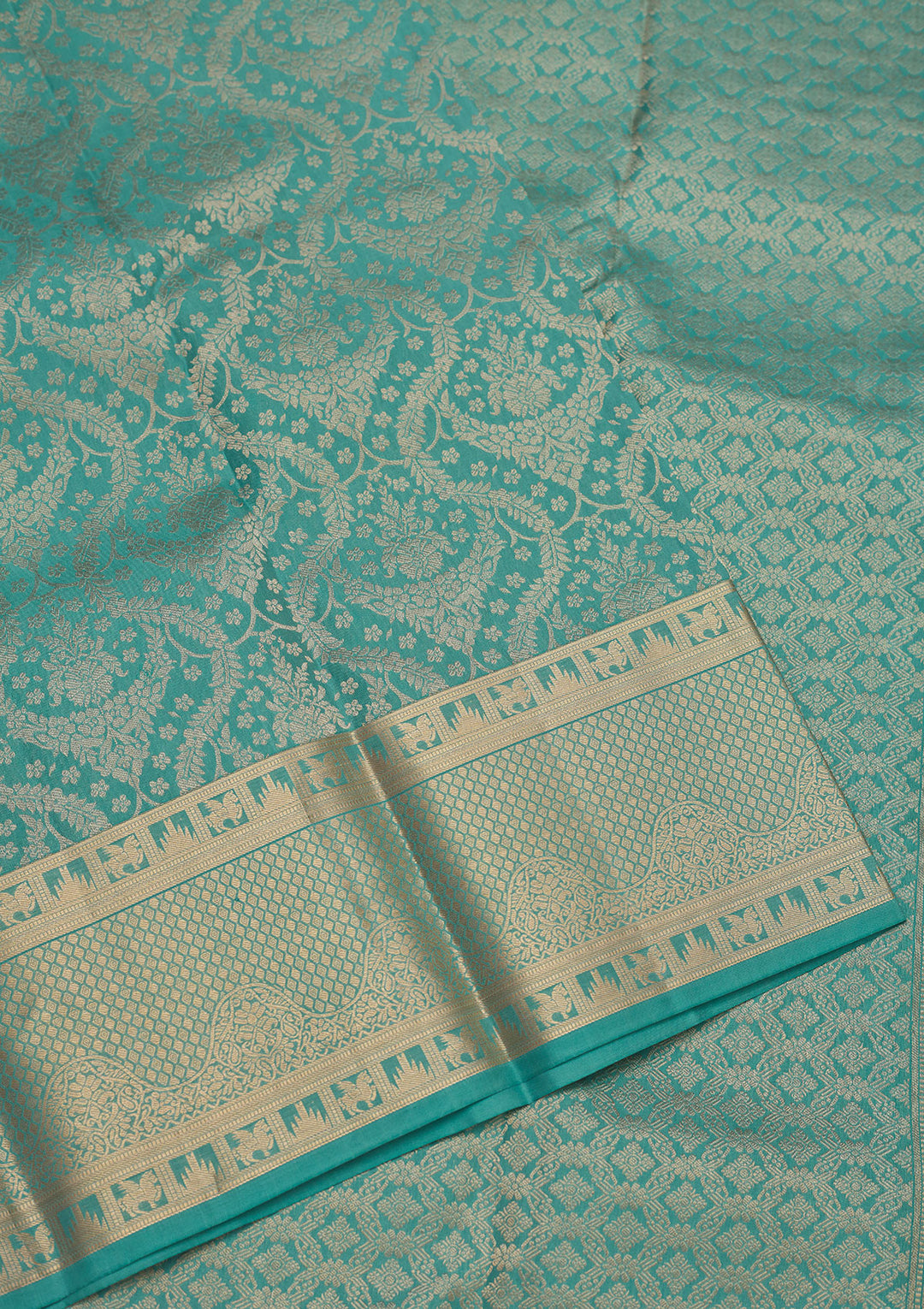 Sea Green Zariwork Pure Silk Saree