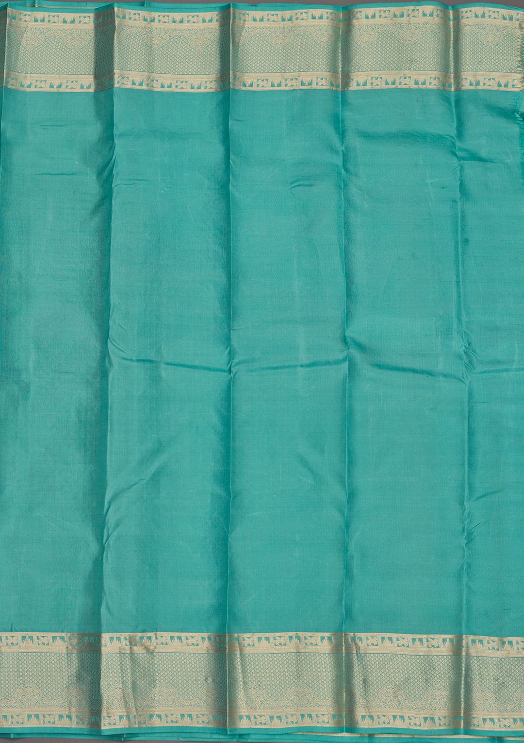 Sea Green Zariwork Pure Silk Saree